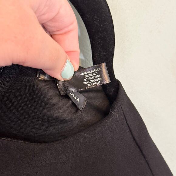 Aqua Mini Bodycon Dress L Black Evening Party Cocktail Cut Out Long Sleeves NWT - Picture 7 of 9